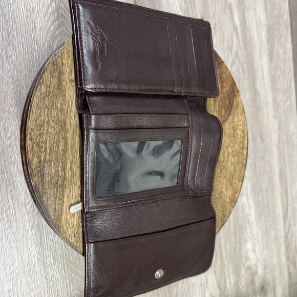 Vintage Stone Mountain Maroon 100% Leather Women's Wallet Several Compartments - Picture 3 of 10